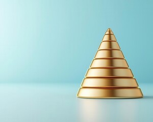 Capital structure pyramid, debt and equity balance, profitability focus, 3D illustration