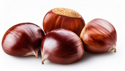 Closeup Chestnuts isolate on White background