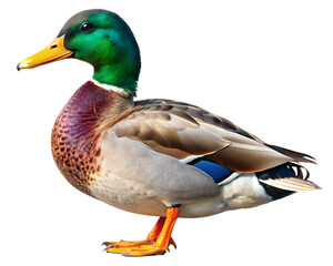 Obraz premium mallard duck isolated on white background. AI GENERATED 