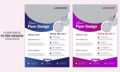 Creative modern minimal and business flyer template colorful gradient geometric circle and design 