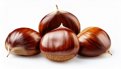 Closeup Chestnuts isolate on White background