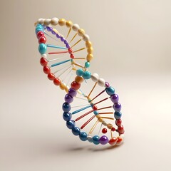 Bold DNA helix icon with a minimalistic design, centered on a transparent r cream background, symbolizing genetics and clean, modern visuals.