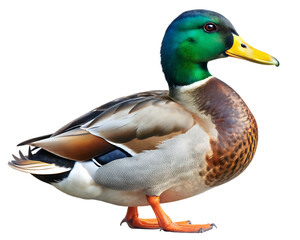 Obraz premium mallard duck isolated on white background. AI GENERATED 