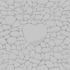 stone wall decorative gray texture with a heart in the center