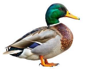 Obraz premium mallard duck isolated on white background. AI GENERATED 