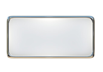Rectangular silver plate silverplate 3d rendering.