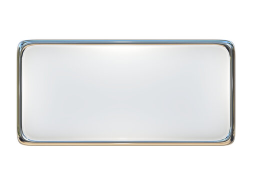 Rectangular silver plate silverplate 3d rendering.