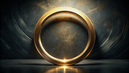 Golden Circle Art on Dark Background