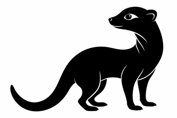 Meerkat Silhouette Standing Upright on Hind Legs on Alert,meerkat silhouette vector art,meerkat silhouette vector.