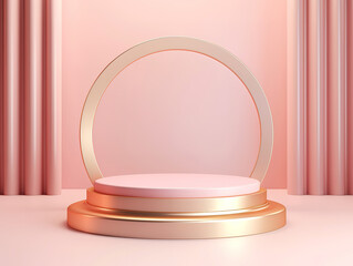 Geometric Shape Podium for Beauty and Cosmetic Product Presentation