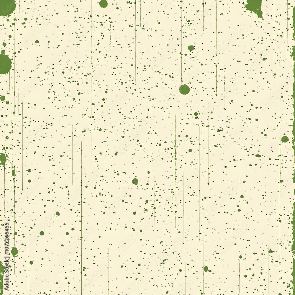 Poster an abstract background featuring a textured light beige surface adorned with random green paint spla