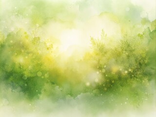 Abstract Yellow and Green Watercolor Background