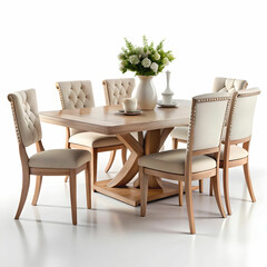 Fototapeta premium A dining table is a central piece for meals, often surrounded