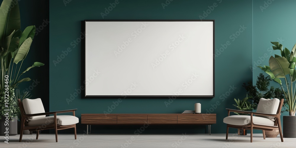 Poster create an inspiring atmosphere in a modern conference room with a large screen and sleek design
