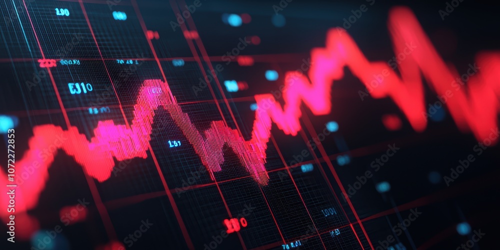 Poster an upward-pointing red line graph illustrates growth and positive trends in data analysis