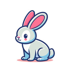 Fototapeta premium Cute rabbit or bunny animal isolated vector illustration