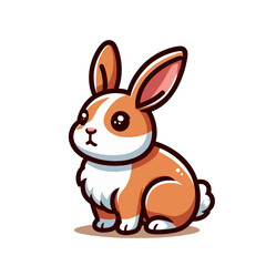 Obraz premium Cute rabbit or bunny animal isolated vector illustration