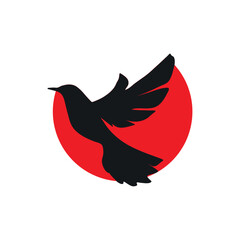 Silhouette bird. Bird vector white background