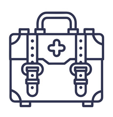 Fototapeta premium Medical kit icon with straps in a minimalist style representing health and emergency care