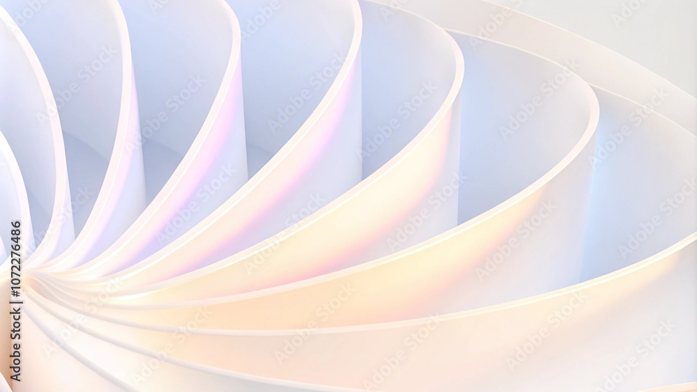 Aufkleber a curved, smooth surface with a gradient of pastel rainbow colors on a white background. flowing abs
