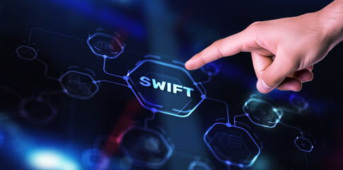 Swift. International interbank system. Web Network Pay System Finance Digital Technology