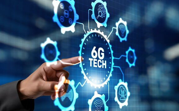 6G Network high-speed mobile Internet, new generation networks. Networking concept - Powered by Adobe