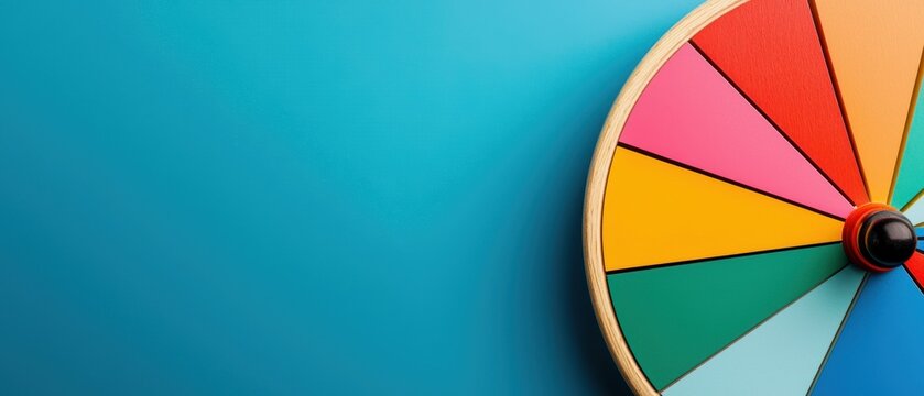 Giveaway event with customers spinning a colorful wheel to win promotional prizes