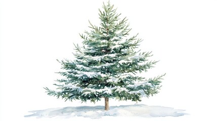 Fototapeta premium Hand-Drawn Tree with Snow on Clean Background