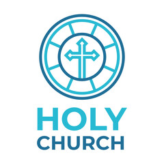 Obraz premium holy church flat minimalist logo design