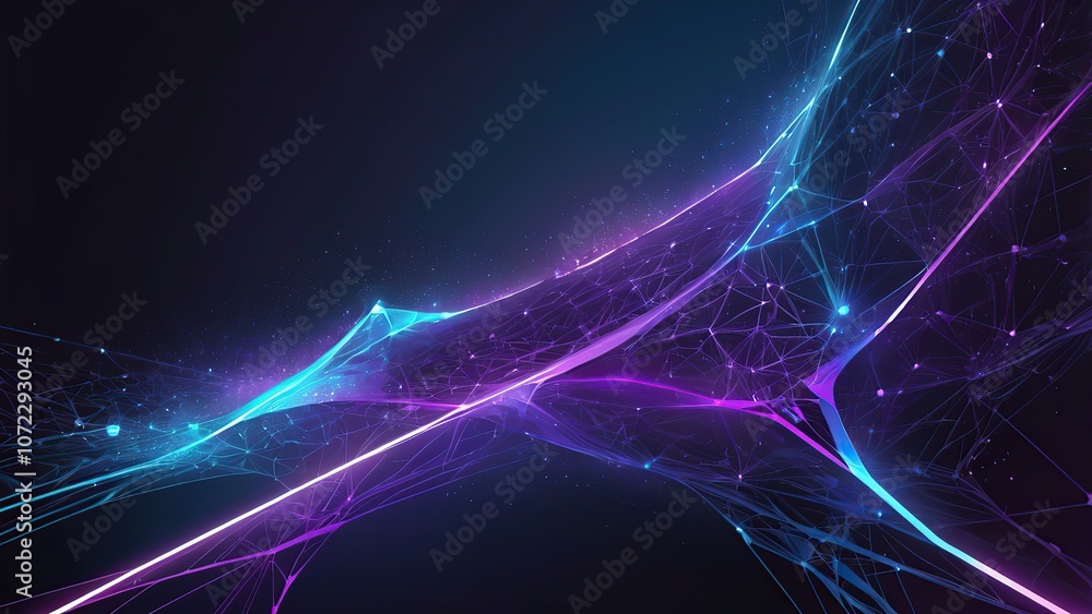 Poster a dazzlingly intricate network of blue and purple circuits, each line and pathway pulsating with ele