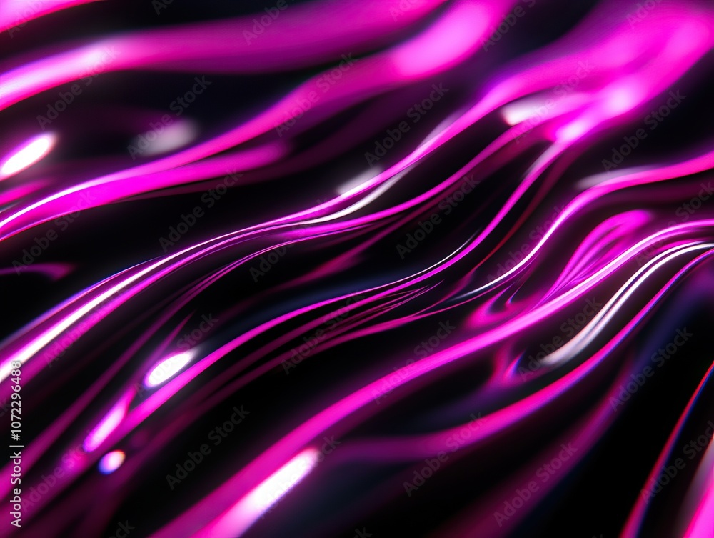 Poster a vibrant, abstract close-up of flowing pink waves creating a fluid and dynamic texture against a da