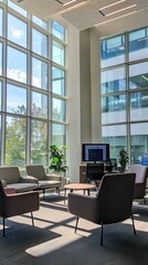 Bright and Tranquil Newsroom Space with Large Windows