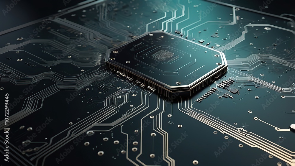 Poster abstract circuit board futuristic technology processing background