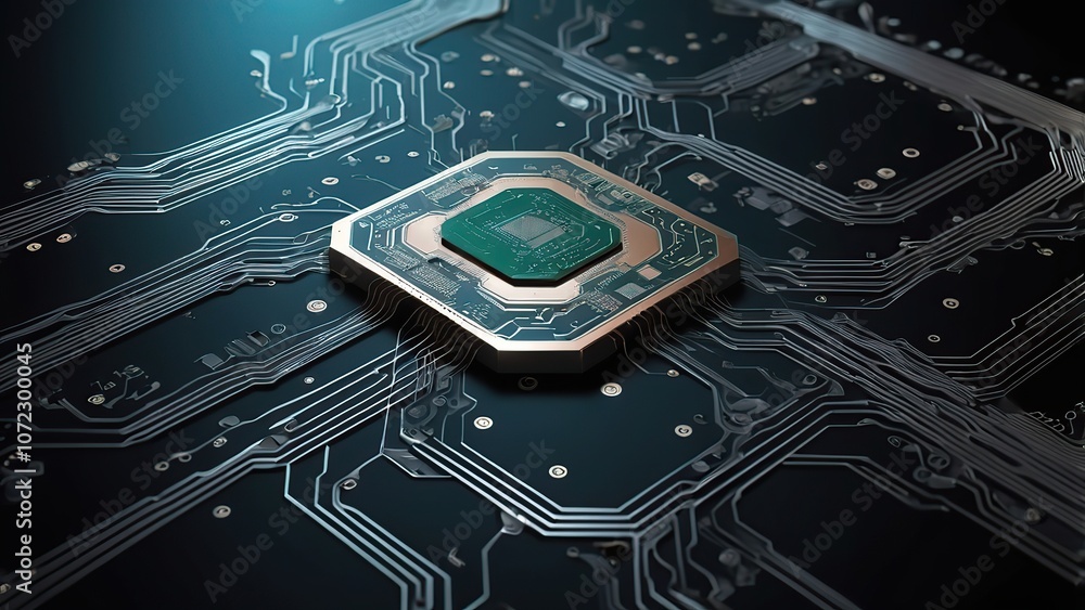 Poster abstract circuit board futuristic technology processing background