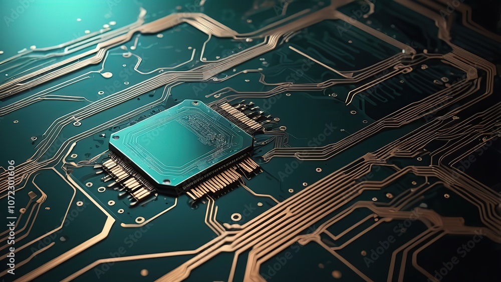 Poster abstract circuit board futuristic technology processing background