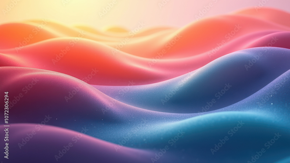 Poster ethereal waves of color form a tranquil abstract ocean backdrop.