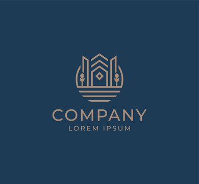 Real Estate Logo. Minimalistic Abstract Real Estate Logo for Homes and Property Businesses