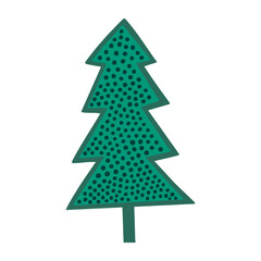 Obraz premium Christmas tree vector flat illustration.