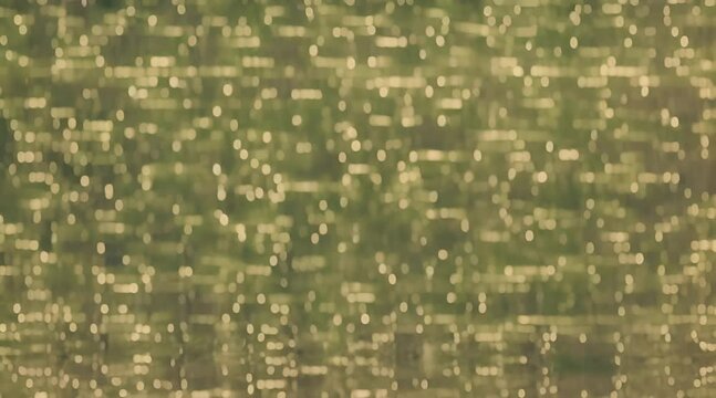 Digital camouflage pattern using modern pixelated shapes in shades of green, brown, and beige