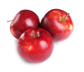 Fresh ripe red apples isolated on white