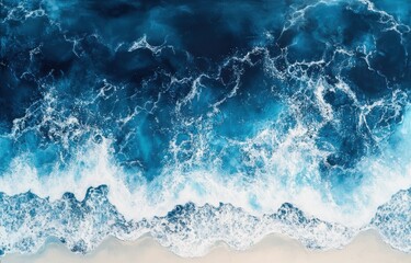 Fototapeta premium Aerial View of Ocean Waves in Cinematic Style