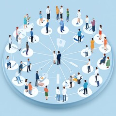 Comprehensive health risk prevention, management planning visualization, detailed 3D illustration