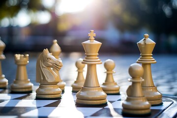 Chess Pieces on a Board