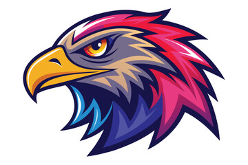 an colorful eagle head mascot logo vector illustration