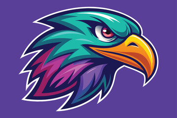 an colorful eagle head mascot logo vector illustration