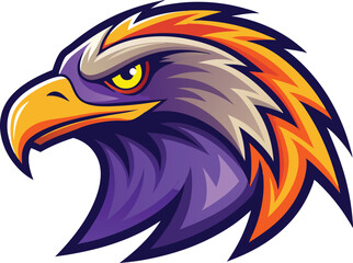 an colorful eagle head mascot logo vector illustration