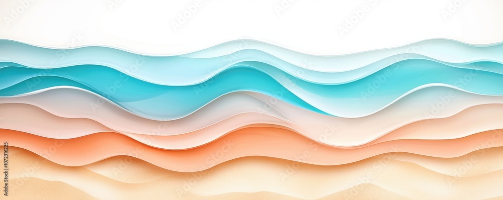 Poster abstract wave patterns in soft pastel colors creating a soothing and tranquil background for design 