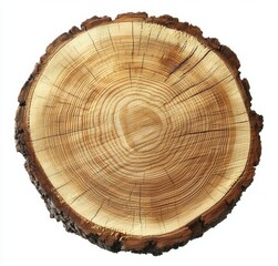 Smooth cross section of brown tree stump slice