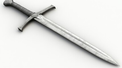 Detailed Sword with Grip on Seamless Background