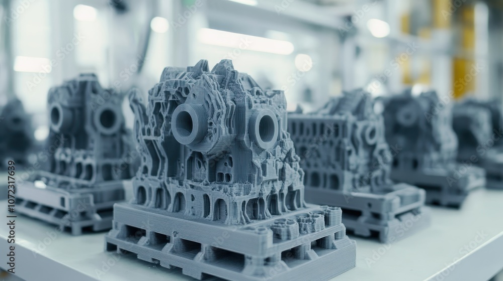 Aufkleber 3d printers creating complex industrial components for prototyping